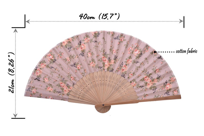 Salutto Folding Hand Fan Transparent Hand Fans Chiffon with Beautiful Fabric For Party Wedding Gift Chiffon - Image 2